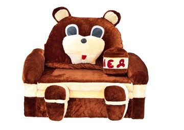 Детский диван Медведь с подушкой, ширина 120 см в Кирове