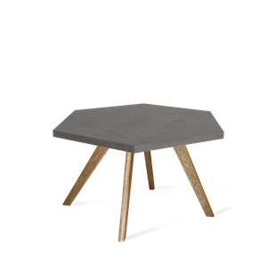 Круглый столик SHT-S39 / SHT-ТT20 70 ЛДСП (бетон чикаго темно-серый/брашированный коричневый) в Кирове