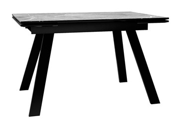Керамический обеденный стол DikLine DKL140 Керамика Серый мрамор/опоры черные (2 уп.) в Кирове
