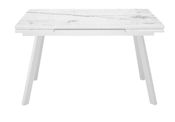 Керамический обеденный стол DikLine SKA125 Керамика Белый мрамор/подстолье белое/опоры белые (2 уп.) в Кирове