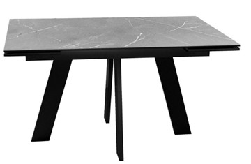 Раскладной стол DikLine SKM140 Керамика серый мрамор/подстолье черное/опоры черные (2 уп.) в Кирове