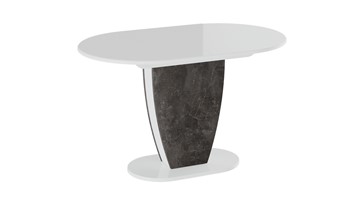 Стол обеденный овальный Монреаль тип 1 (Белый глянец/Моод темный) в Кирове