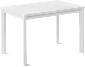 Кухонный стол раздвижной Кубика Нагано-1L (ноги металлические белые, белый цемент) в Кирове