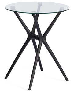 Стеклянный стол PARNAVAZ (mod. 29) пластик/стекло, 60х60х70,5 прозрачный/черный арт.19698 в Кирове