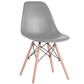 Комплект обеденных стульев 4 шт. BRABIX "Eames CF-010", пластик серый, опоры дерево/металл, 532632, 2033A в Кирове
