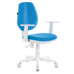 Компьютерное кресло Brabix Fancy MG-201W (с подлокотниками, пластик белый, голубое) 532411 в Кирове