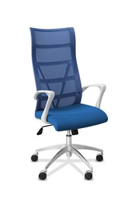 Офисное кресло для руководителя Топ X белый каркас, сетка/ткань TW / синяя/голубая в Кирове