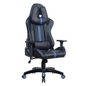 Офисное кресло BRABIX "GT Carbon GM-120", две подушки, экокожа, черное/синее, 531930 в Кирове
