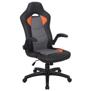Офисное кресло BRABIX "Skill GM-005", откидные подлокотники, экокожа, черное/оранжевое, 532495 в Кирове
