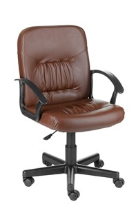Кресло офисное Чат кожзам коричневый в Кирове