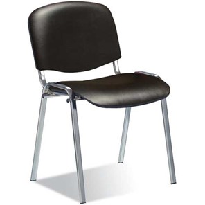 Офисный стул ISO ноги хром +черный кожзам в Кирове