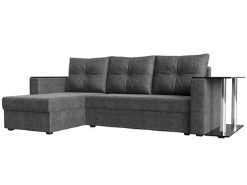 Угловой диван с оттоманкой Атланта Лайт, Серый (рогожка) в Кирове