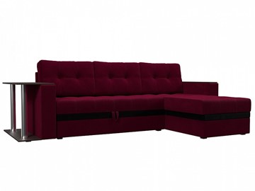Угловой диван для гостиной Атланта М, Бордовый (микровельвет) в Кирове