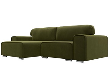 Угловой диван с оттоманкой Лига-029, Зеленый (Микровельвет) в Кирове
