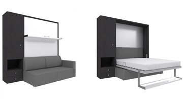 Кровать подъемная Кровать-трансформер Smart (ШЛ+КД 1400), шкаф левый, правый подлокотник в Кирове