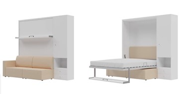 Кровать подъемная Кровать-трансформер Smart (ШП+КД 1600), шкаф правый, левый подлокотник в Кирове