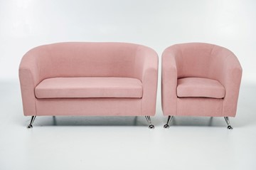 Комплект мебели Брамс  цвет розовый диван 2Д + кресло в Кирове