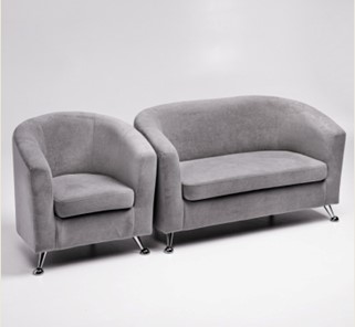 Комплект мебели Брамс  цвет серый диван 2Д + кресло в Кирове