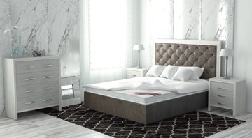 Двуспальная кровать с механизмом Сарма Манхэттен 160х200 (с коробом), высота спинки - 140 см в Кирове
