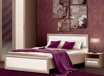 Спальная кровать Версаль Камелия, 1600, шимо светлый/белый кожзам в Кирове