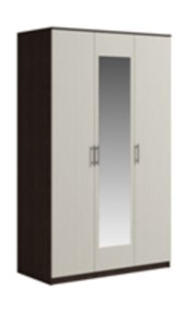 Шкаф 3 двери Genesis Светлана, с зеркалом, венге/дуб молочный в Кирове
