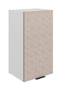 Шкаф настенный Стоун L400 Н720 (1 дв. гл.) с фрезировкой (белый/грей софттач) в Кирове