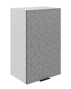 Кухонный шкаф Стоун L450 Н720 (1 дв. гл.) с фрезировкой (белый/оникс софттач) в Кирове