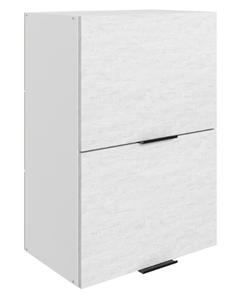 Кухонный шкаф Стоун L500 Н720 (2 дв. гл.гориз.) (белый/белая скала) в Кирове