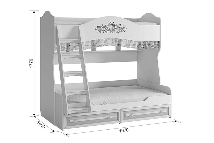 Детская 2-ярусная кровать Алиса (1974х1404х1765) в Кирове - изображение 4