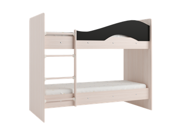 Двухэтажная детская кровать Мая на щитах со шкафом и ящиками, корпус Млечный дуб, фасад Венге в Кирове - предосмотр 2