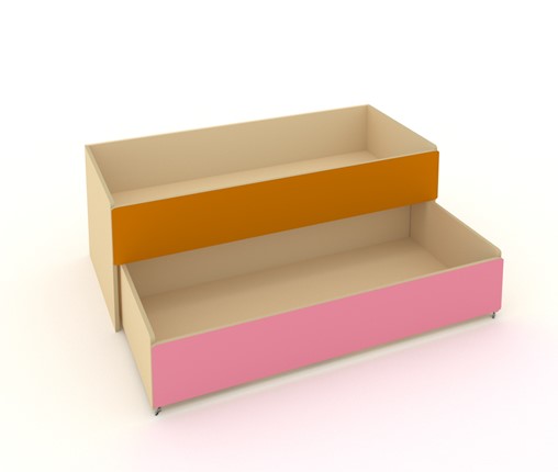 Детская кровать 2-х уровневая КД-2, Беж + Оранжевый + Розовый в Кирове - изображение