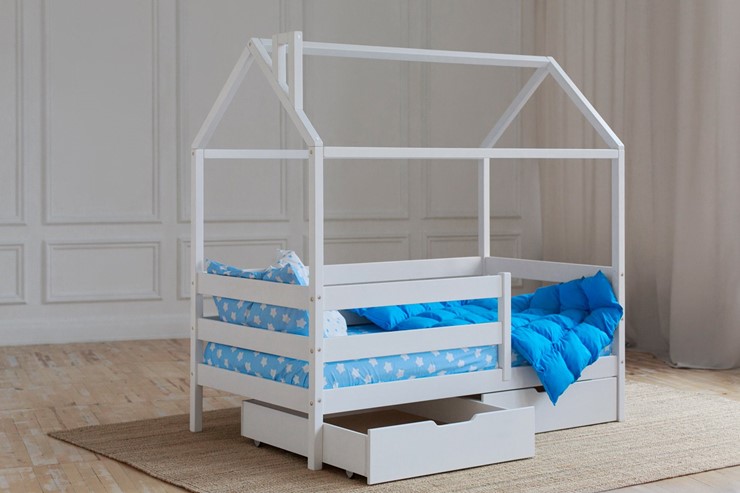 Кровать детская Домик с ящиками, цвет белый в Кирове - изображение 2