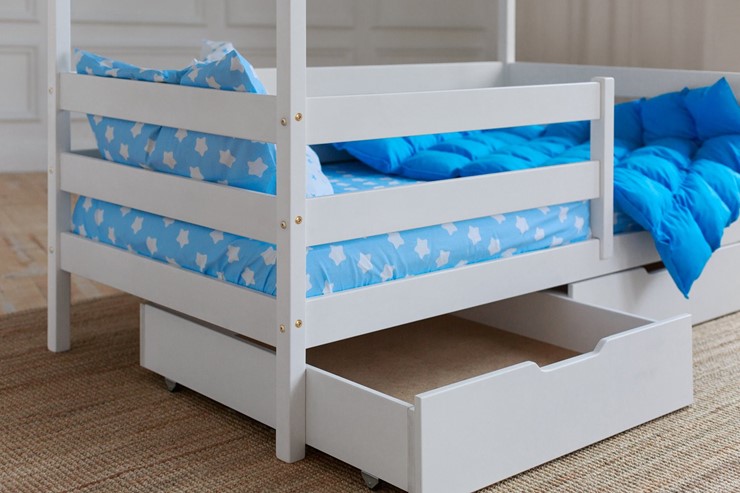 Кровать детская Домик с ящиками, цвет белый в Кирове - изображение 3