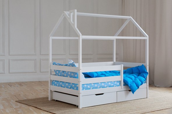 Кровать детская Домик с ящиками, цвет белый в Кирове - изображение
