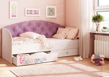 Односпальная детская кровать Эльза без бортика, Фиолетовый (латы) в Кирове