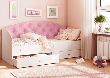 Детская кровать Эльза без бортика, Розовый (латы) в Кирове