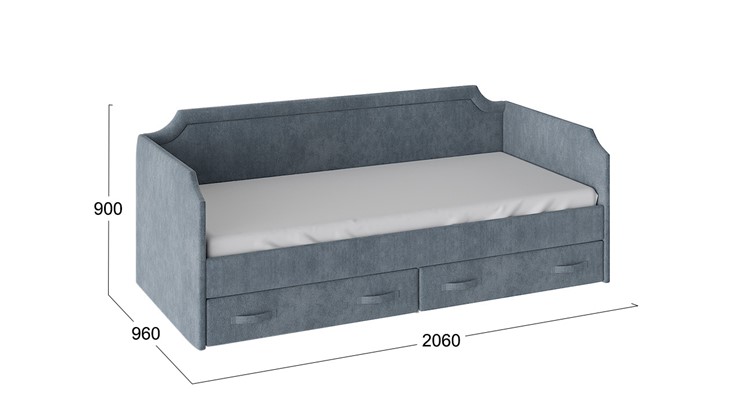 Кровать в детскую Кантри Тип 1, ТД-308.12.02 (Замша синяя) в Кирове - изображение 2