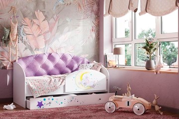 Односпальная детская кровать Звездочка с бортиком, Фиолетовый в Кирове