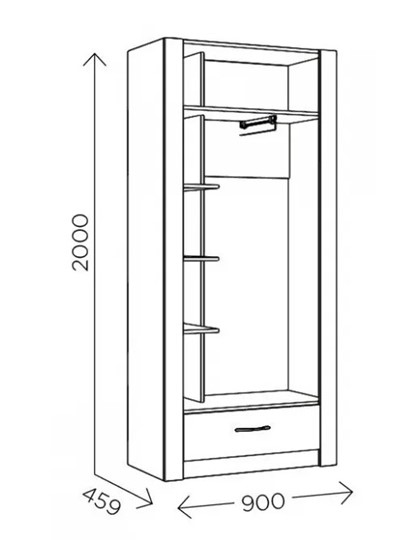 Шкаф гардеробный Ева 5 М1 дуб ирландский/белый матовый в Кирове - изображение 2