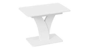 Кухонный стол раздвижной Люксембург тип 2 (Белый/Стекло белое матовое) в Кирове
