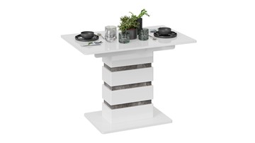 Кухонный раздвижной стол Мадейра тип 1 (Белый глянец/Ателье темный) в Кирове