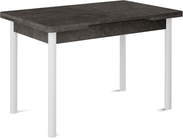 Кухонный стол раскладной Милан-1 EVO, ноги металлические белые, серый камень в Кирове