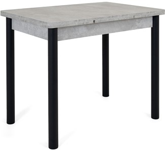 Кухонный стол раздвижной Милан-1 EVO, ноги металлические черные, светлый цемент в Кирове - предосмотр