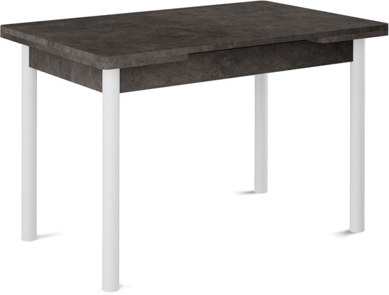Раздвижной стол Милан-2 EVO, ноги белые, серый камень в Кирове - изображение