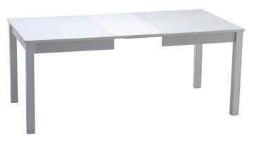 Кухонный раскладной стол Нагано-2 стекло белое opti (хром-лак) в Кирове - предосмотр 1