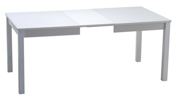 Кухонный раскладной стол Нагано-2 стекло белое opti (хром-лак) в Кирове - изображение 1