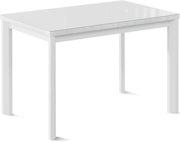 Кухонный раскладной стол Нагано-2G (ноги металлические белые, стекло cristal/белый цемент) в Кирове