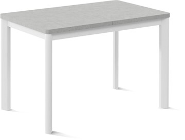 Кухонный раздвижной стол Токио-1L (ноги металлические белые, светлый цемент) в Кирове