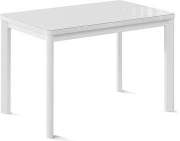 Кухонный раздвижной стол Токио-2G (ноги металлические белые, cтекло cristal/белый цемент) в Кирове