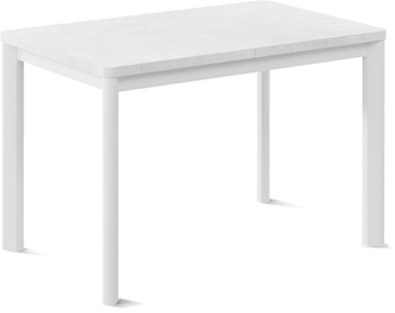 Кухонный стол раскладной Токио-2L (ноги металлические белые, белый цемент) в Кирове
